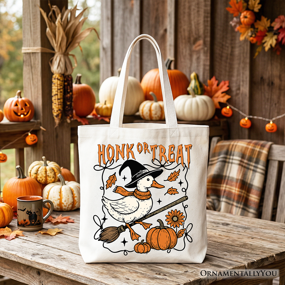 Honk or Treat Goose Tote Bag for Halloween