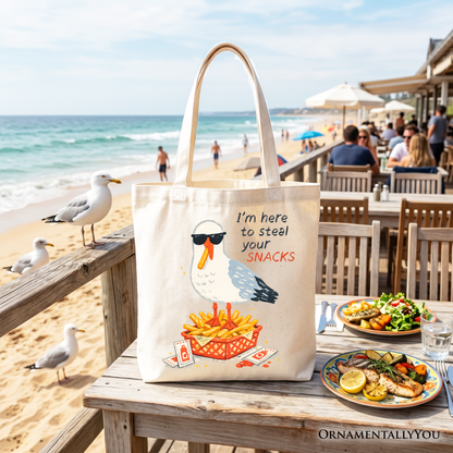 Funny Seagull Snack Stealer for a Beach Tote