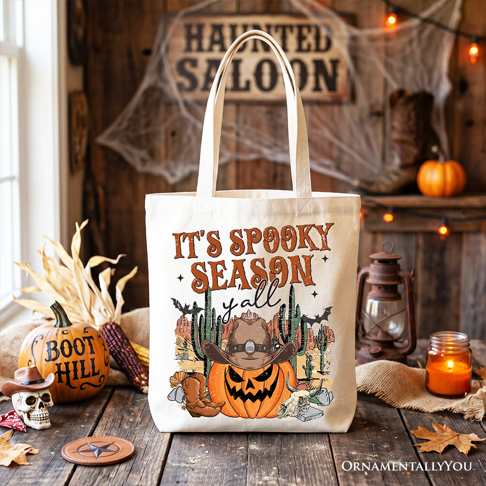 Spooky Season Yall and Western Halloween Tote Bag