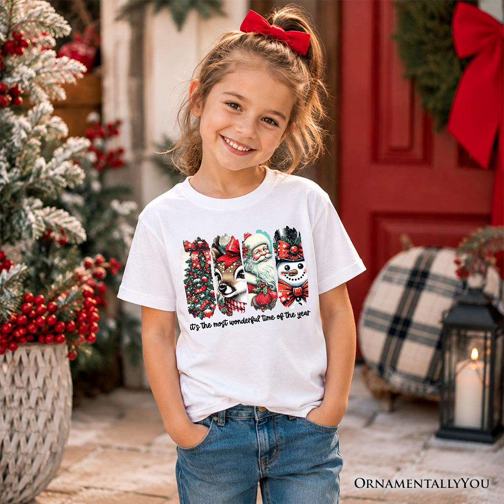 Kids Christmas Reindeer and Snowman Shirt