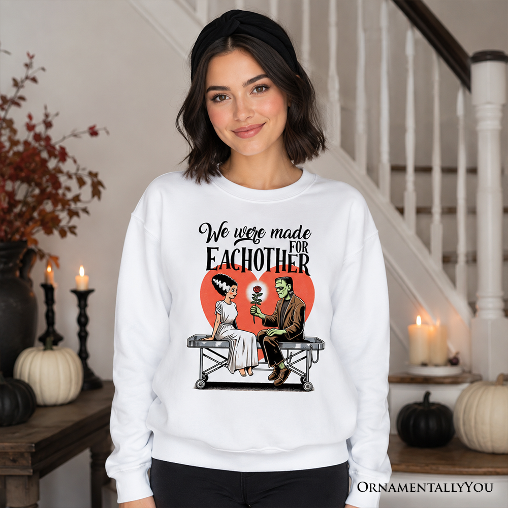 Romantic Frankenstein and Bride Couples Sweater
