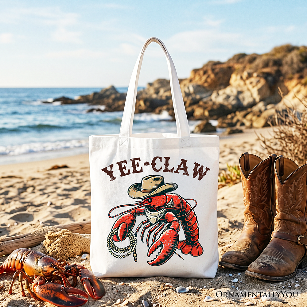 Funny Yee Claw Lobster and Western Tote Bag