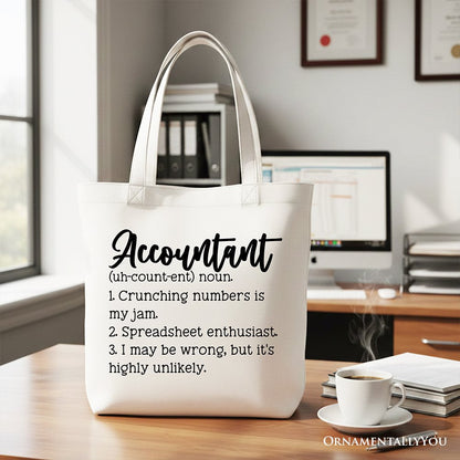 Accountant Gift Canvas Tote Bag and Finance Staff