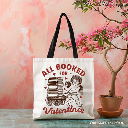 All Booked for Valentines Cupid Canvas Tote Bag