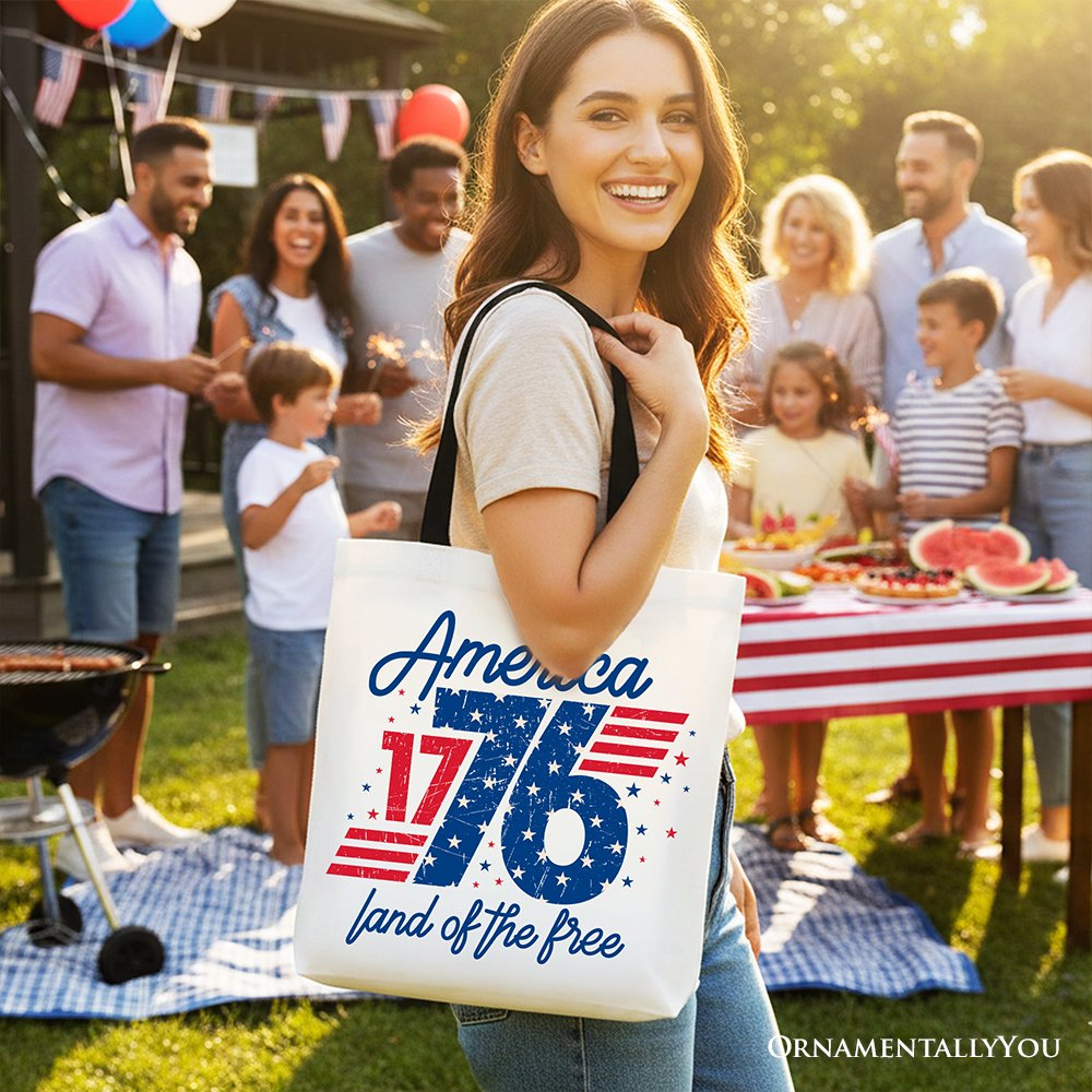 Vintage America 1776 Land of the Free Tote Bag
