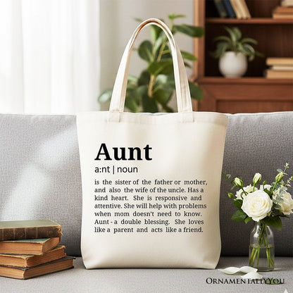 Aunt Definition Canvas Tote Bag and Family Gift