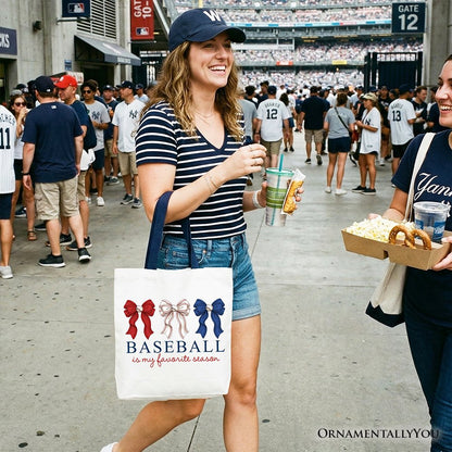 Coquette Baseball Canvas Tote Bag for Game Day