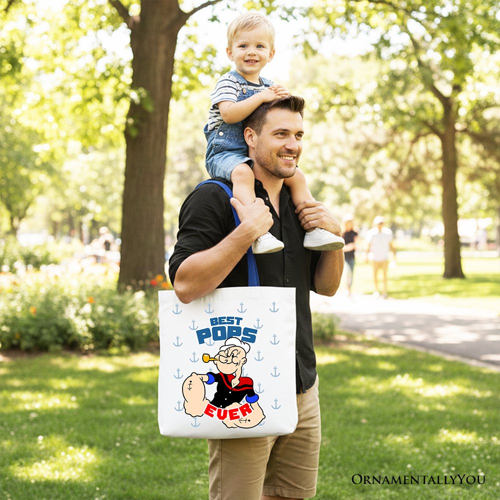 The Best Pop Ever Popeye Canvas Tote Bag for Dad