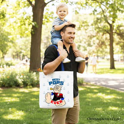 The Best Pop Ever Popeye Canvas Tote Bag for Dad