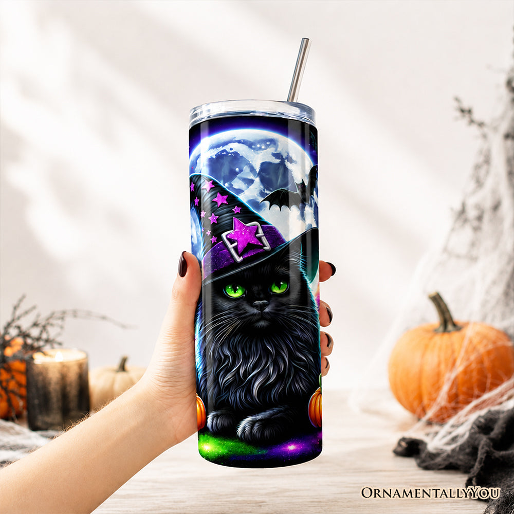 Black Cat Witch 20oz Spooky Halloween Tumbler