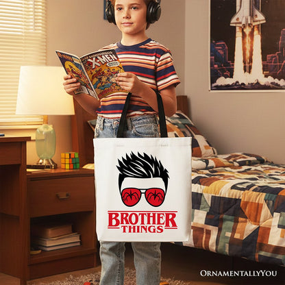 Brother Things Retro Canvas Tote Bag and Glasses