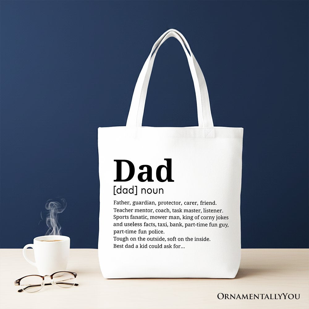 Funny Dad Definition Canvas Tote Bag and Gift