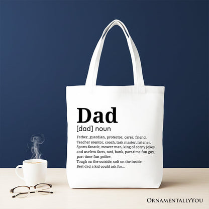 Funny Dad Definition Canvas Tote Bag and Gift