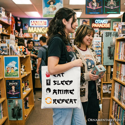 Eat Sleep Anime Repeat Tote Bag and Fun Gift