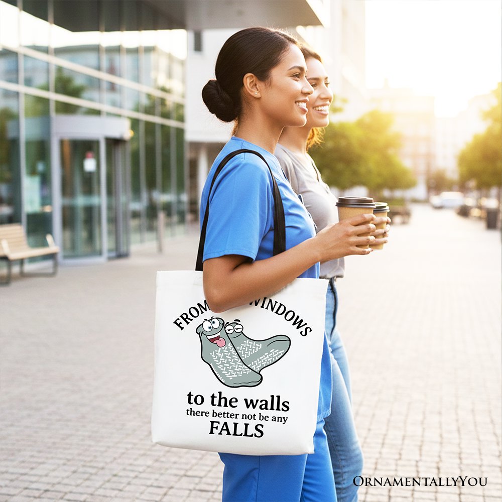 No Falls Socks Tote Bag For the Funny Quote