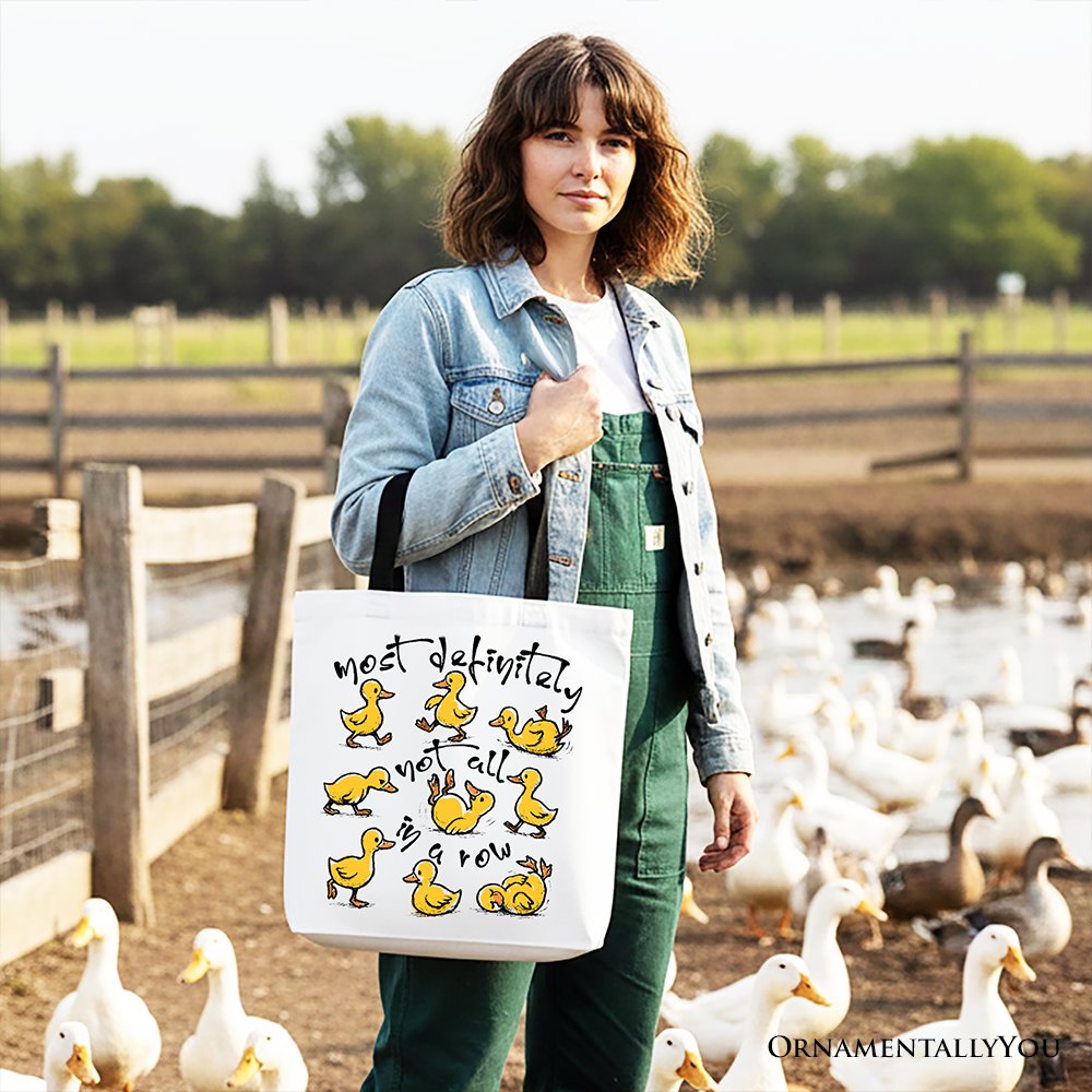 Funny Ducks Not All In A Row Canvas Tote Bag
