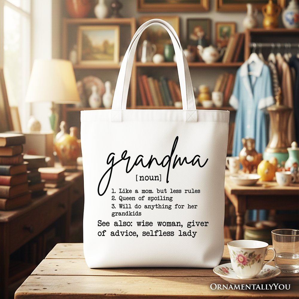 Funny Grandma Definition Canvas Tote for Nana