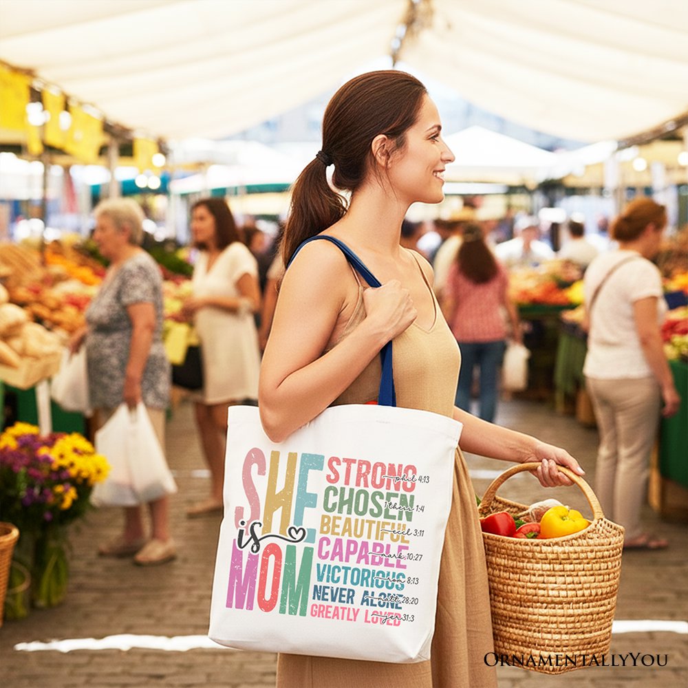 Strong Christian Mom Canvas Tote Bag and Gift