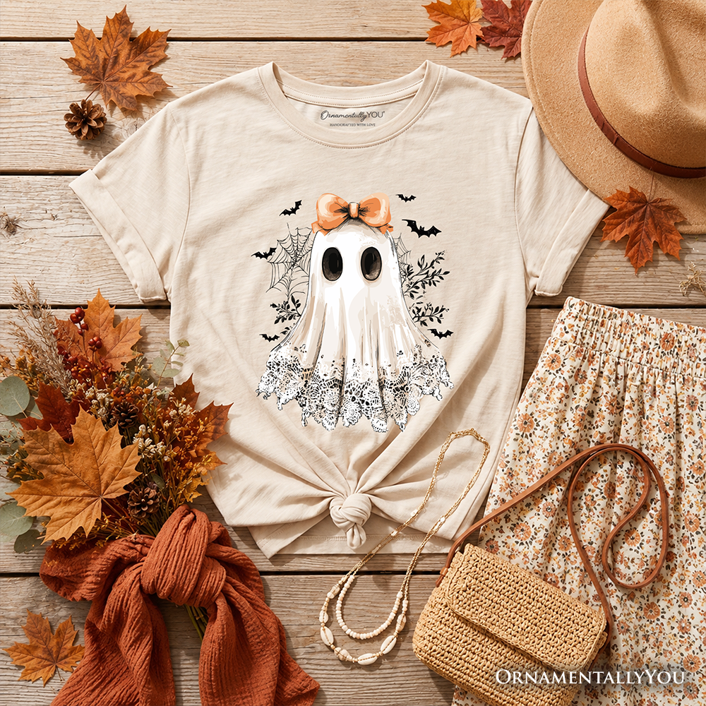 Kids Coquette Ghost Tee For Girls And Halloween