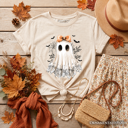 Kids Coquette Ghost Tee For Girls And Halloween