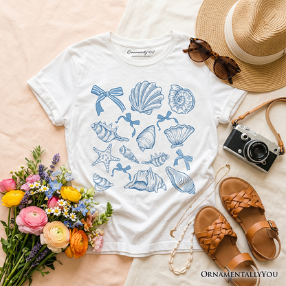 Kids Coquette and Seashell Summer Beach Tee