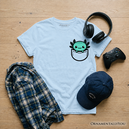 Blue Axolotl Kids Shirt and Pocket Cotton Tee