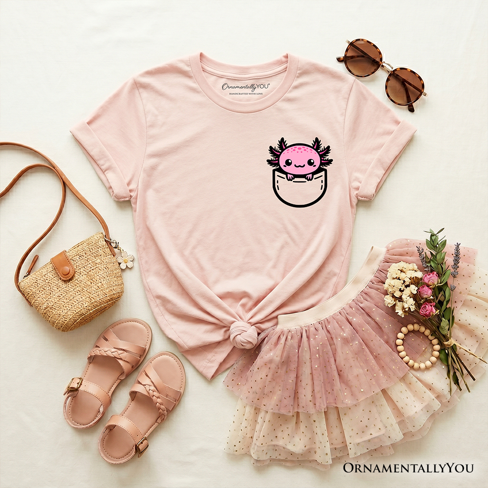 Cute Pink Axolotl Shirt For Kids And Youth
