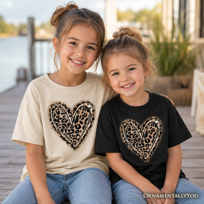 Kids Cotton Tee and Leopard Heart Valentine