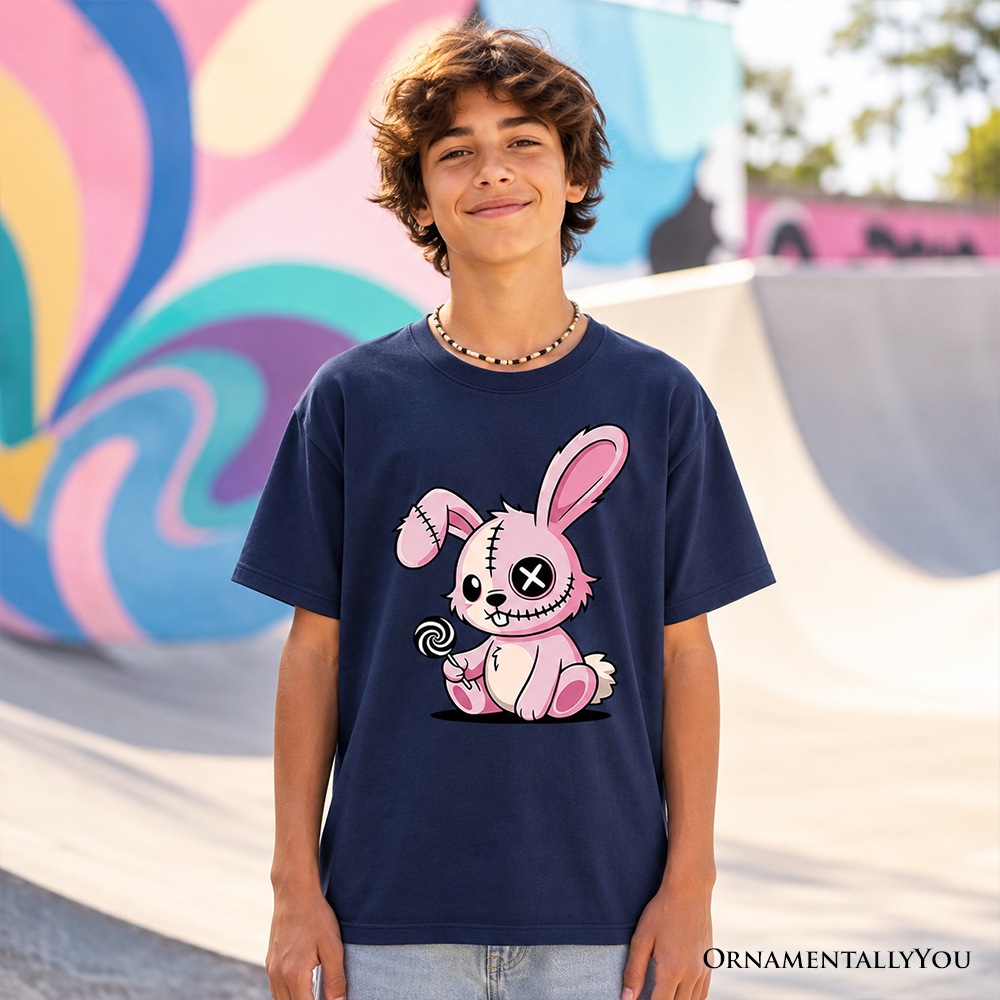 Pink Zombie Bunny Tee For Cute Kids And Halloween