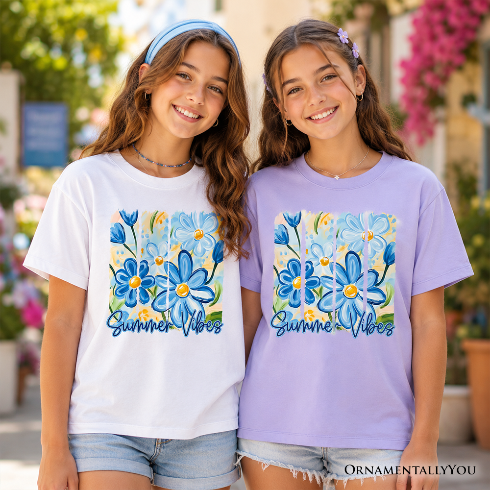 Kids Summer Brushstroke Floral Print Tee
