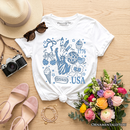 Kids USA Retro Coquette 4th of July Cotton Tee