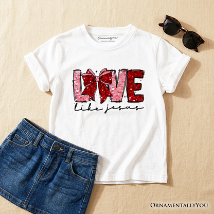 Love Like Jesus the Kids Valentine Bow Tee