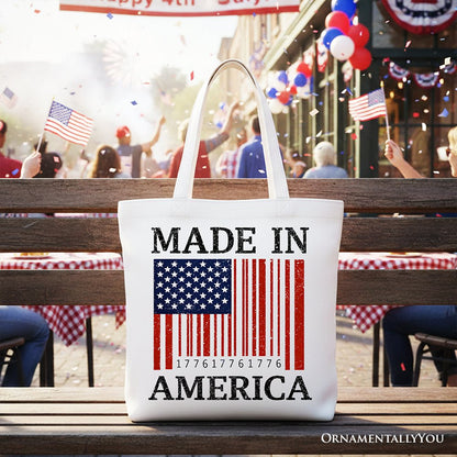 Patriotic American Barcode Canvas Tote Bag