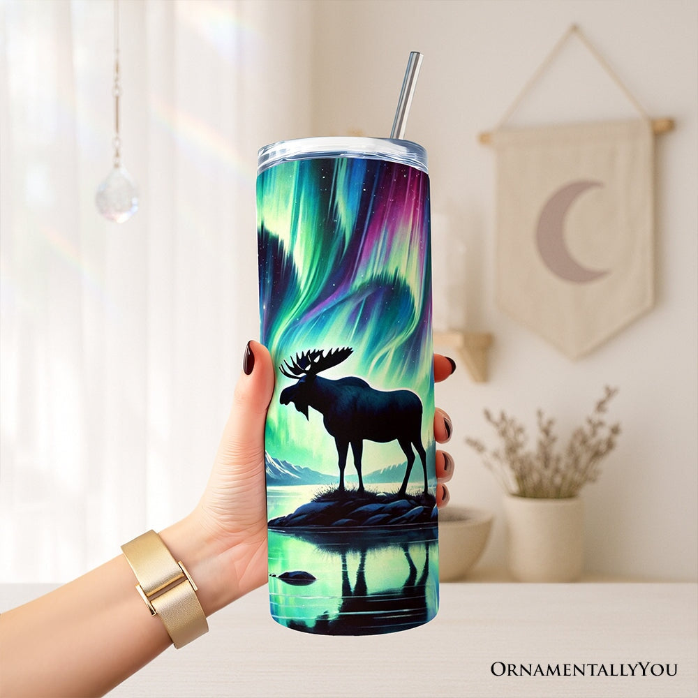 Majestic Moose and Northern Lights Tumbler