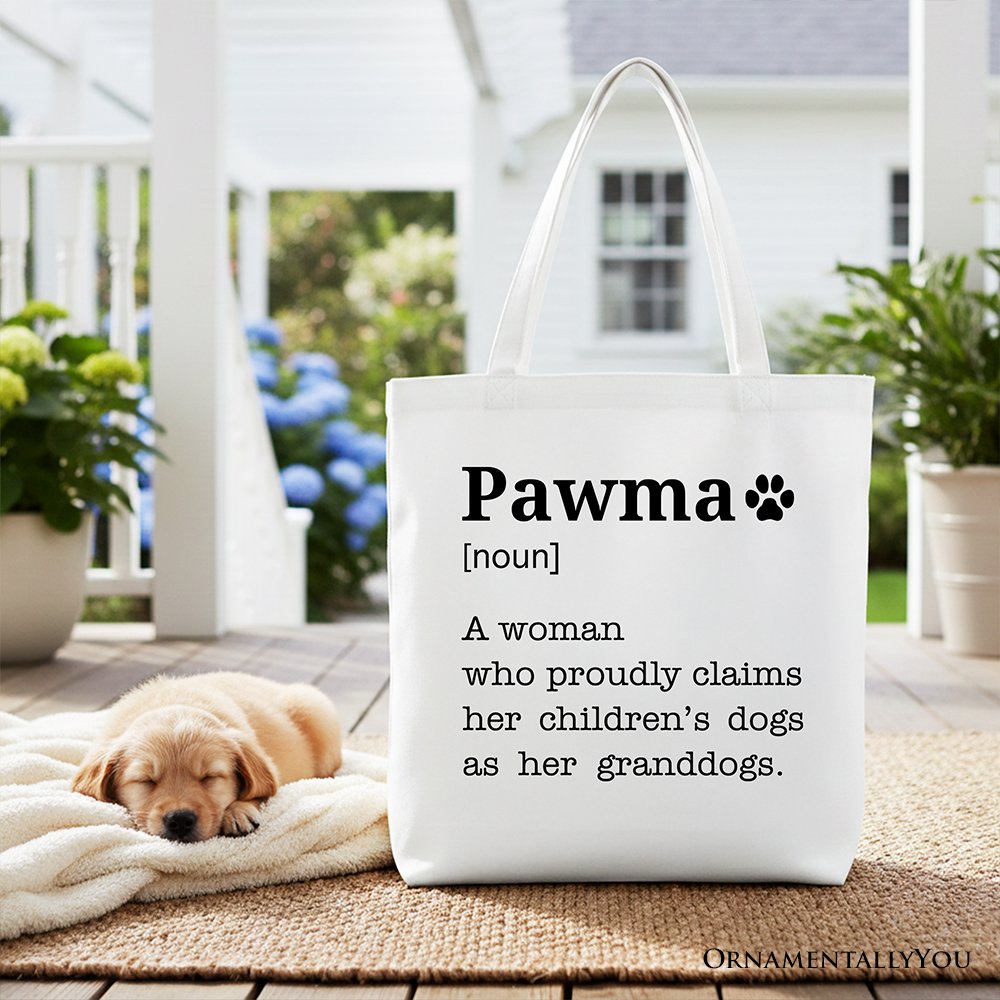 Spacious Canvas Tote Bag For A New Dog Mom