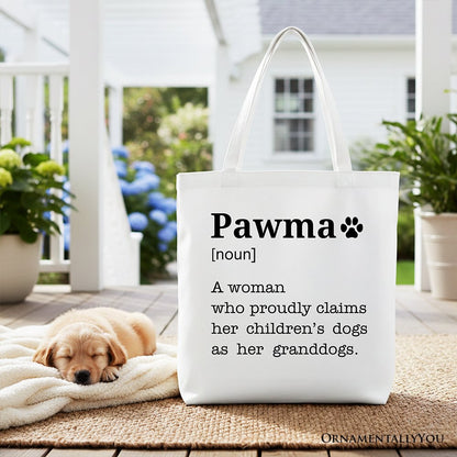Spacious Canvas Tote Bag For A New Dog Mom
