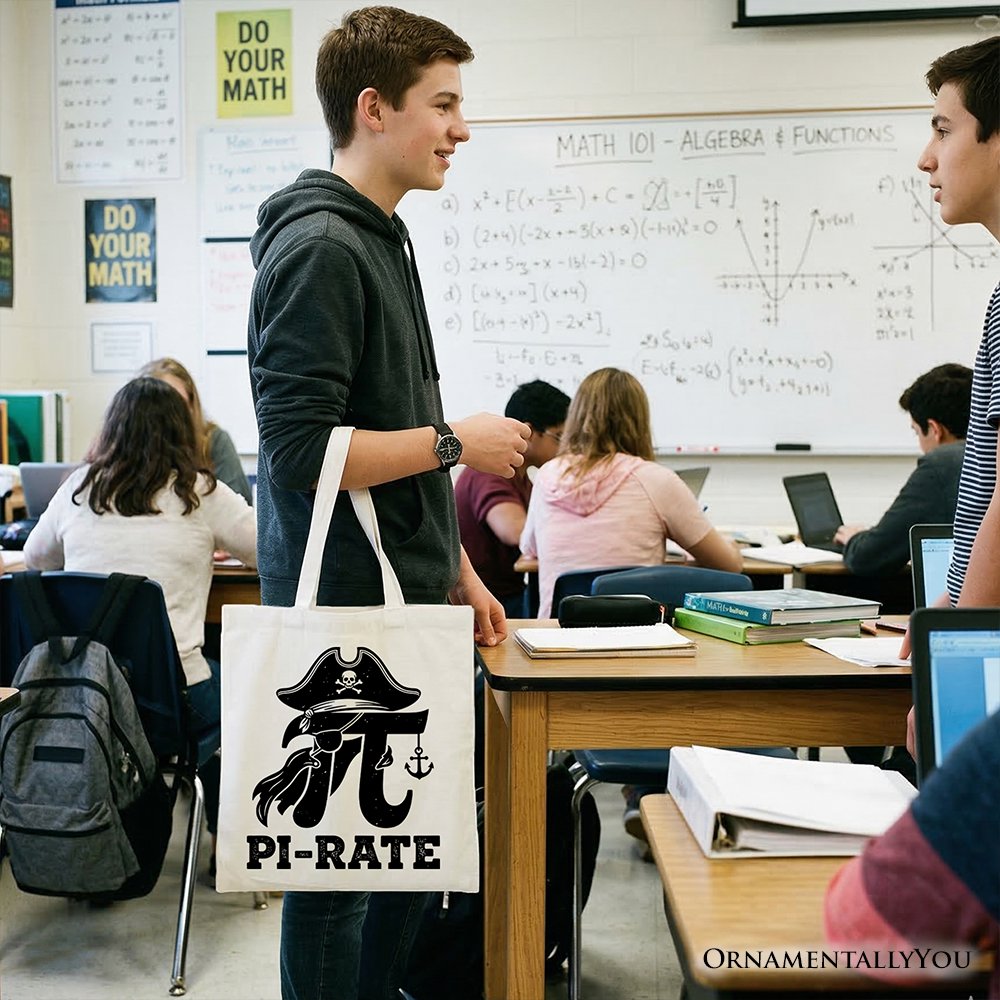 Pirate Pi Day Math and Gift Canvas Tote Bag