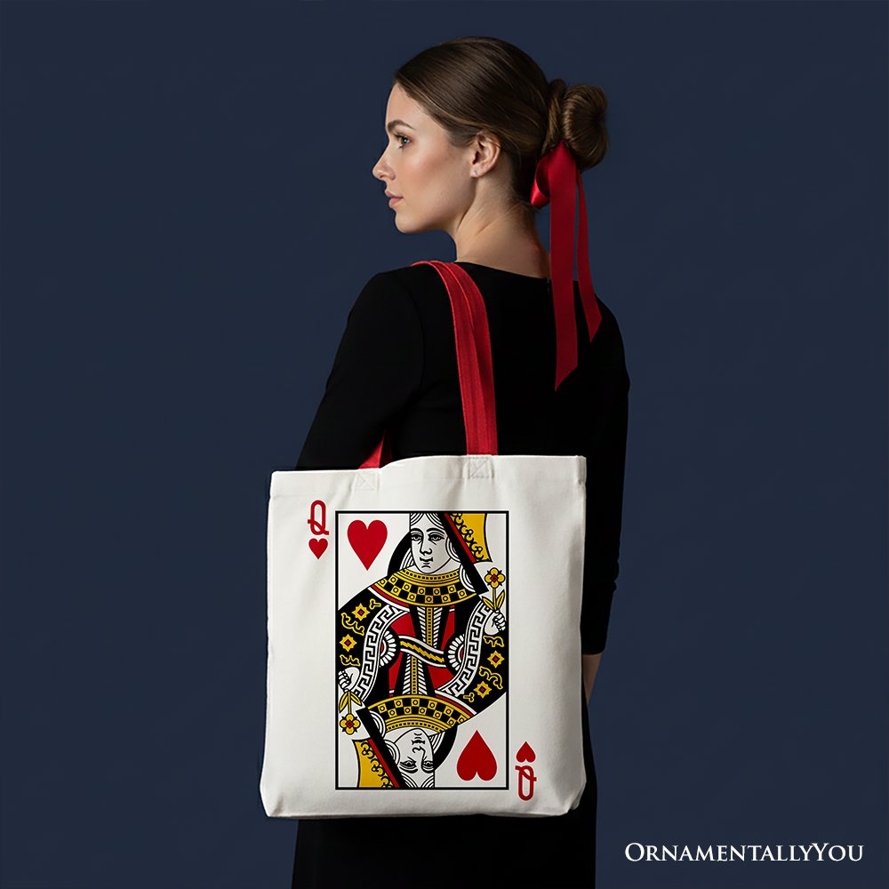 A Royal Queen Hearts Crown Canvas Tote Bag