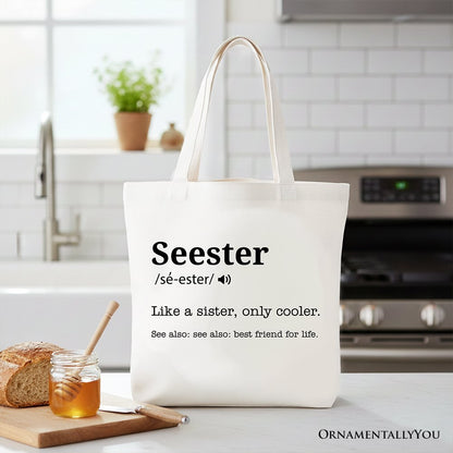 Seester Definition Canvas Tote Bag for a Sister