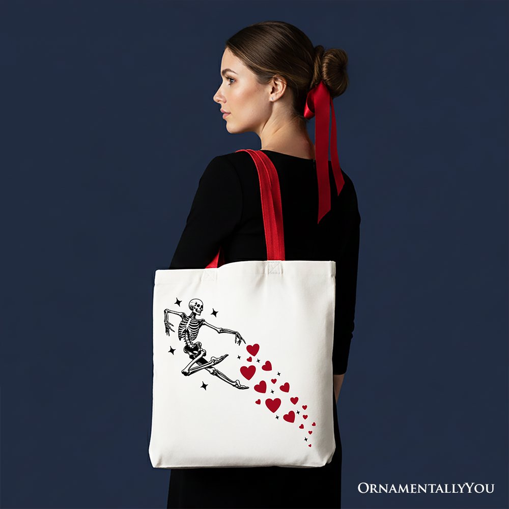 Skeleton Hearts Valentine Tote Bag for Women