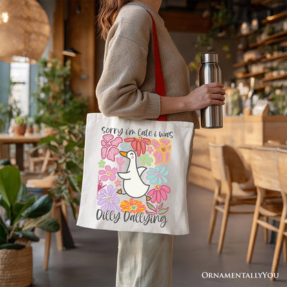Dilly Dallying Goose Canvas Tote Bag and Gift