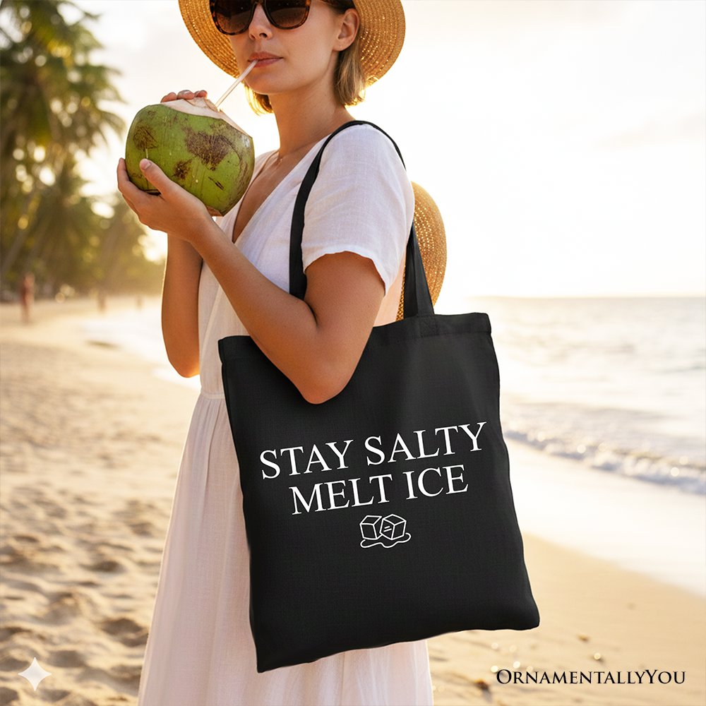 Stay Salty Melt Ice Canvas Tote Bag and Handles
