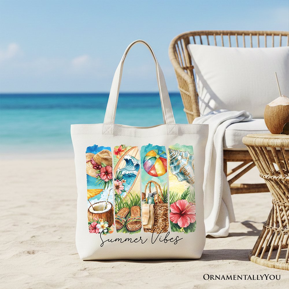 Summer Canvas Tote Bag and Coconut Flowers