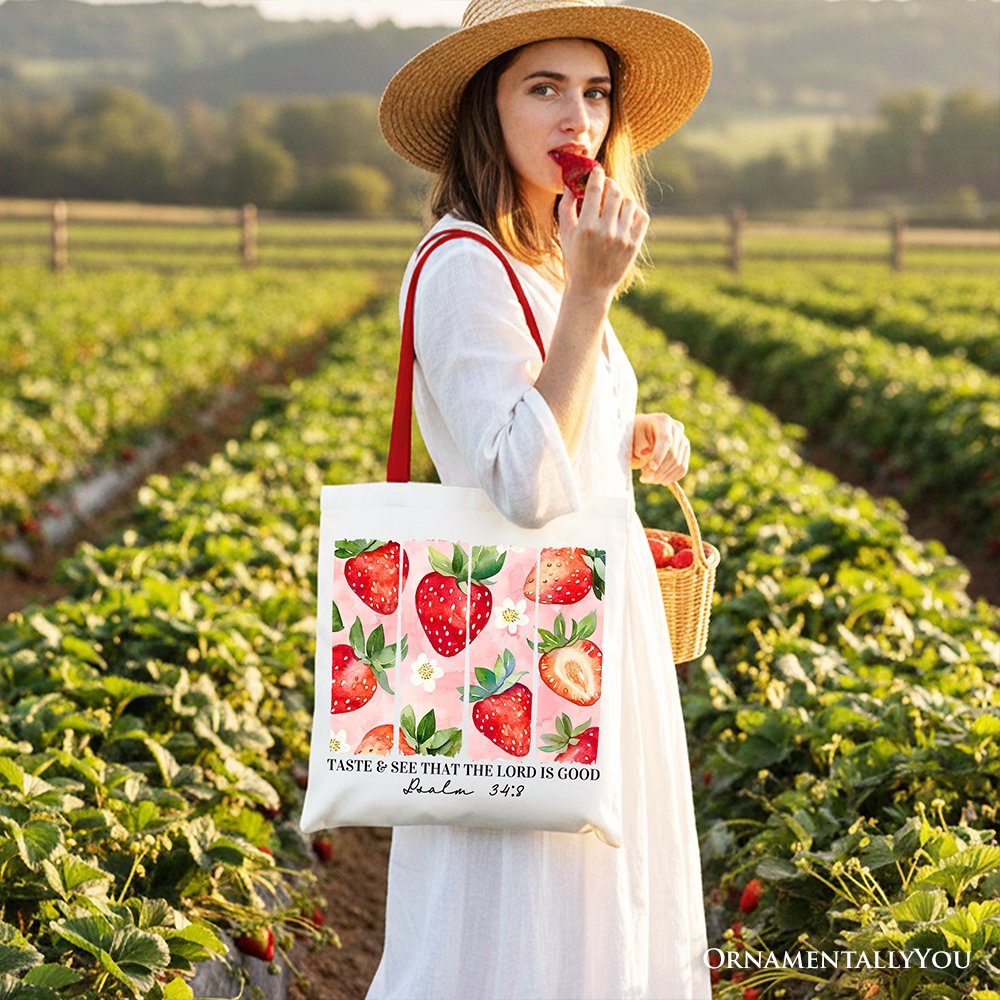 Strawberry Canvas Tote Bag and Christian Faith