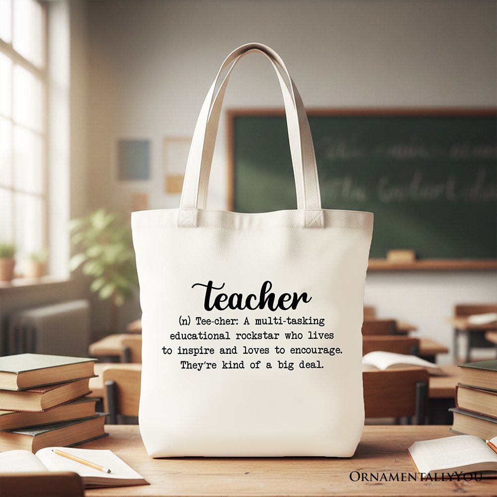 Teacher Definition Canvas Tote Bag and Educators