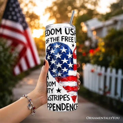 20oz USA 250 Heart Patriotic tumbler with lid and stainless straw, OrnamentallyYou on Tampa Home & Garden Store