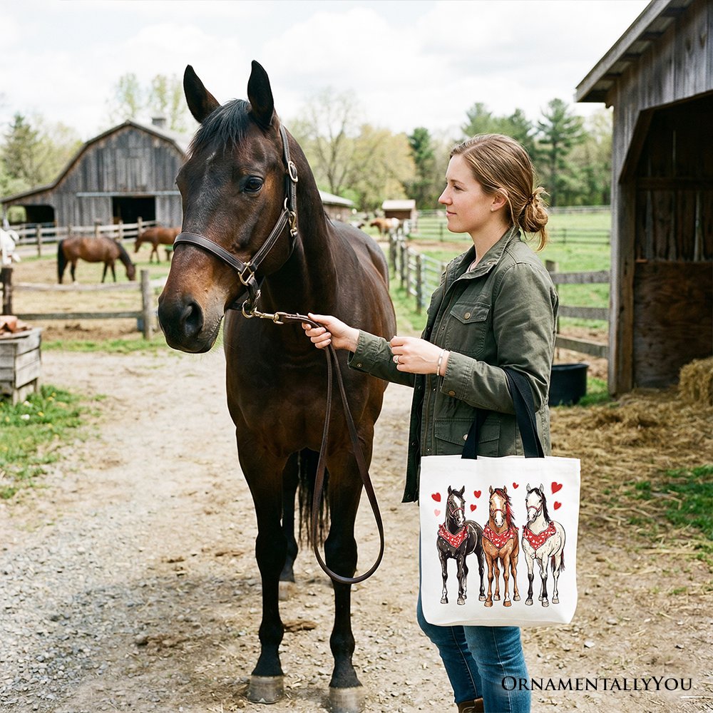 Adorable Valentine Horse Western Tote Bag of Love