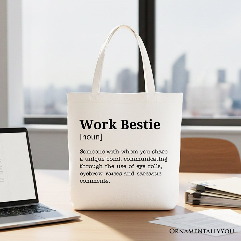 Work Bestie Canvas Tote Bag for Fun Office Gifts
