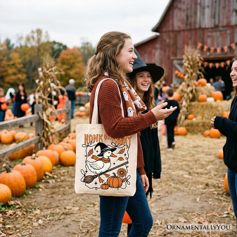 Honk or Treat Goose Tote Bag for Halloween