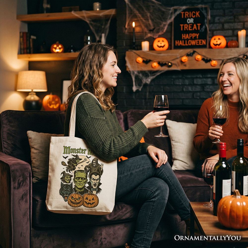 Monster Mash Halloween Classic Canvas Tote Bag